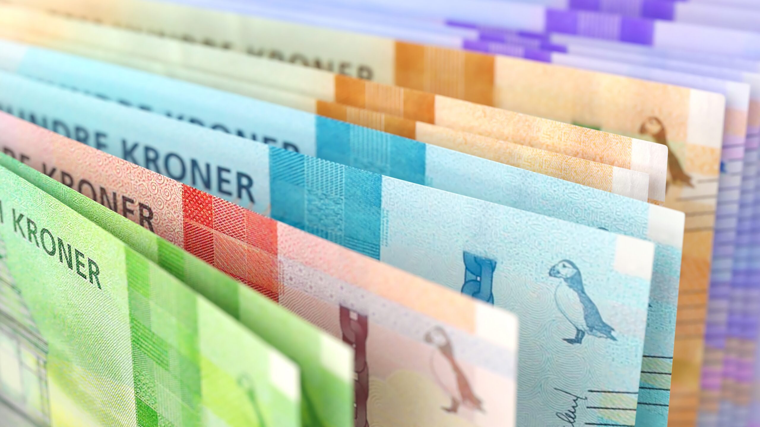 Krone-sedler i alle valører